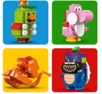 LEGO Super Mario Prinz Florian & Schloss Bowser - Interaktives Spielzeug mit 4 Figuren - Pinker Yoshi & Stand zum Spielen & Ausstellen - Gamer Geschenk für Jungen & Mädchen ab 9 Jahren - 72042