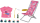 BABY born 832790 Weekend Fischen - Puppenzubehör Angel-Set mit bunt bedruckten Liegestuhl mit Ablagetischchen, Flasche, Korb, Enten und Angel sowie pinkem Longshirt, Pink
