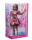 Barbie Deluxe Style-Puppe #6 mit korallfarbenem Metallic-Kleid und ballonförmigem Saum, schwarzhaarigem Pferdeschwanz und verschiedenen Accessoires wie Sonnenbrille, Schmuck und Handtasche, JFP41