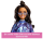 Barbie Deluxe Style-Puppe #7 mit blauem Metallic-Top und Rock, welligen braunen Haaren und Accessoires wie Silberschmuck, Kristall-Handtasche und Sonnenbrille, JFP42