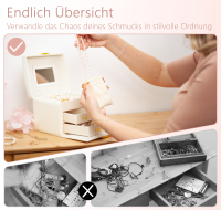 Schmuckkästchen Schmuckkasten Schmuckschatulle Aufbewahrung mit Stofftasche