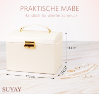Schmuckkästchen Schmuckkasten Schmuckschatulle Aufbewahrung mit Stofftasche