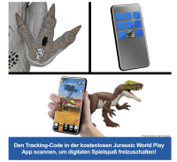 Mattel Jurassic World: Die Wiedergeburt Gigantic Thrashers Eotriceratops Dinosaurier-Spielzeugfigur, große Dinosaurierspezies, mit zwei akitvierbaren Wutattacken, digitales Spiel, JGB93