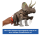 Mattel Jurassic World: Die Wiedergeburt Gigantic Thrashers Eotriceratops Dinosaurier-Spielzeugfigur, große Dinosaurierspezies, mit zwei akitvierbaren Wutattacken, digitales Spiel, JGB93