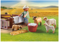 PLAYMOBIL Country 71444 Junger Schäfer mit Schafen, Hüten und Pflegen der Schafe mithilfe des Bordercollies, mit Zubehör wie Haartrimmer und Strohballen, nachhaltiges Spielzeug für Kinder ab 4 Jahren