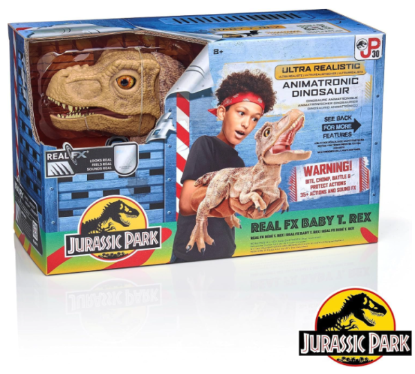 Wow! Stuff Jurassic World Baby T-Rex Dinosaurier Handpuppe, mit verstecktem Steuergriff & Handschuh, über 20 Sounds & Bewegungen, Größe ca. 58 cm, batteriebetrieben