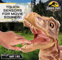 Wow! Stuff Jurassic World Baby T-Rex Dinosaurier Handpuppe, mit verstecktem Steuergriff & Handschuh, über 20 Sounds & Bewegungen, Größe ca. 58 cm, batteriebetrieben