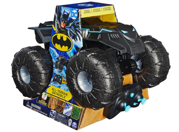 DC Batman All-Terrain Batmobile, ferngesteuertes Amphibienfahrzeug für Land und Wasser mit Platz für 1x 10cm Batman-Actionfigur